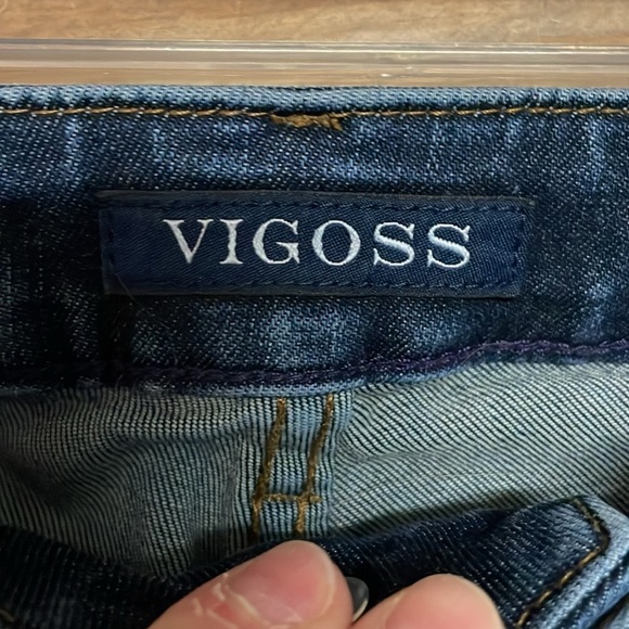 Vigoss size 26x29 jagger skinny dark wash super stretchy whisker faded jeans - Picture 4 of 13